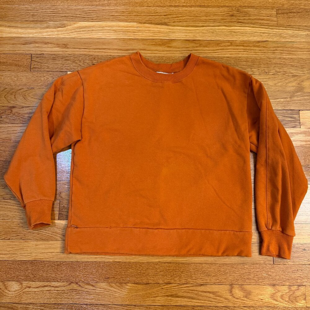 Athleta Retroplush Crewneck Sweatshirt in Fall Orange - Size Small